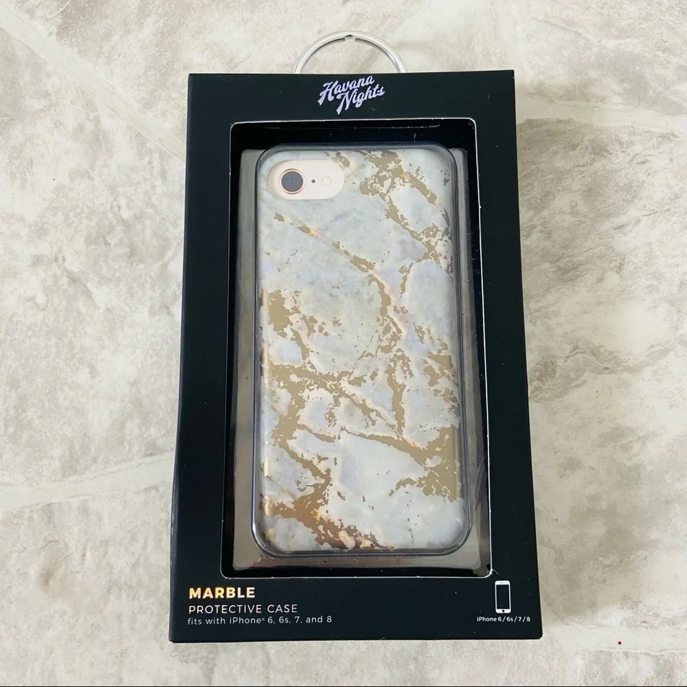 NWT Havana Night silver marble protective iPhone case size 6, 6S, 7 & 8